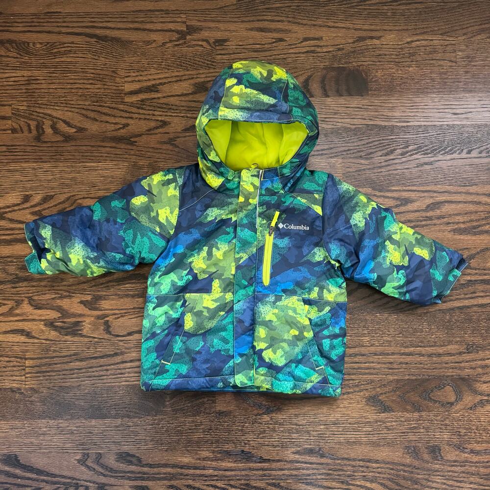 NWT Columbia Lightning Lift Jacket Blue Green Camo Boys | 2T
